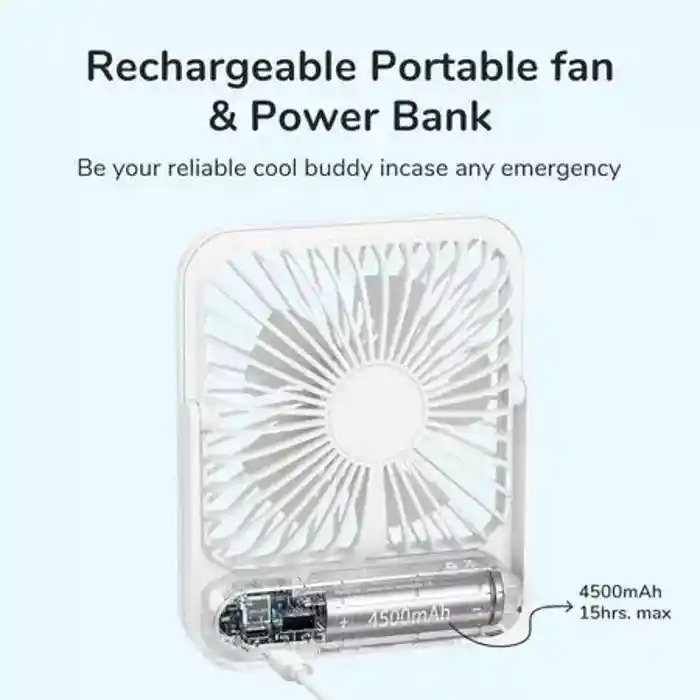 JISULIFE FA26A Portable Ultra-slim Table Fan 2000mAh